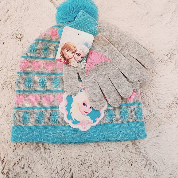 DISNEY FROZEN LITTLE GIRL HAT AND GLOVE SET ONE SIZE - Picture 1 of 6